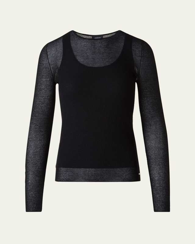 Structured Double Layer Cotton-Blend Sweater